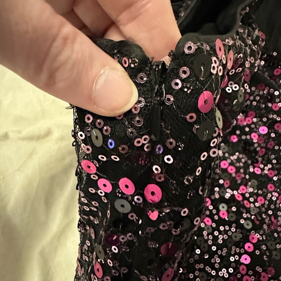 Badgley Mischka Black One Shoulder Gown - Picture 5 of 6